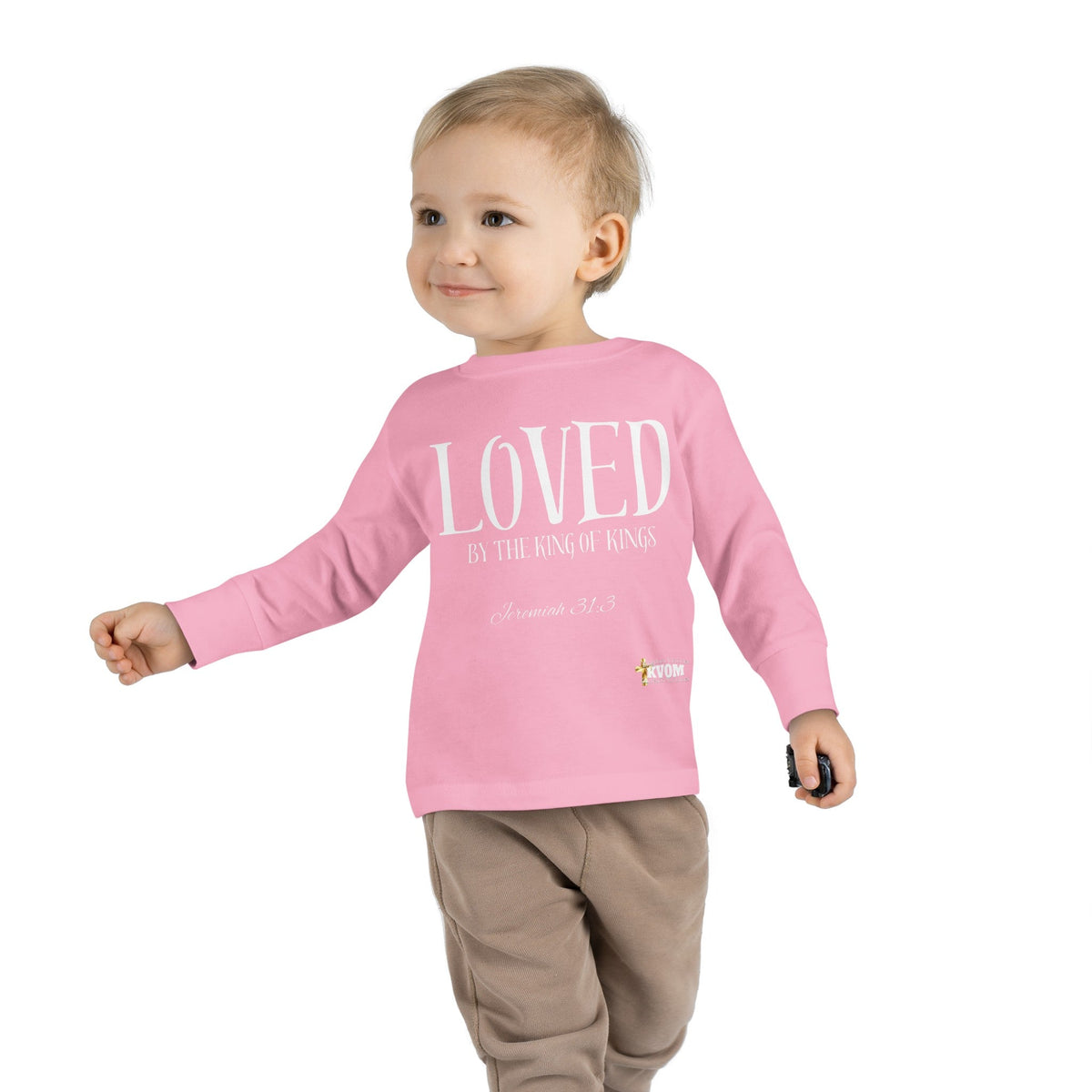 LOVED By The King of Kings Toddler Long Sleeve Tee-Children's Clothing-KVOM