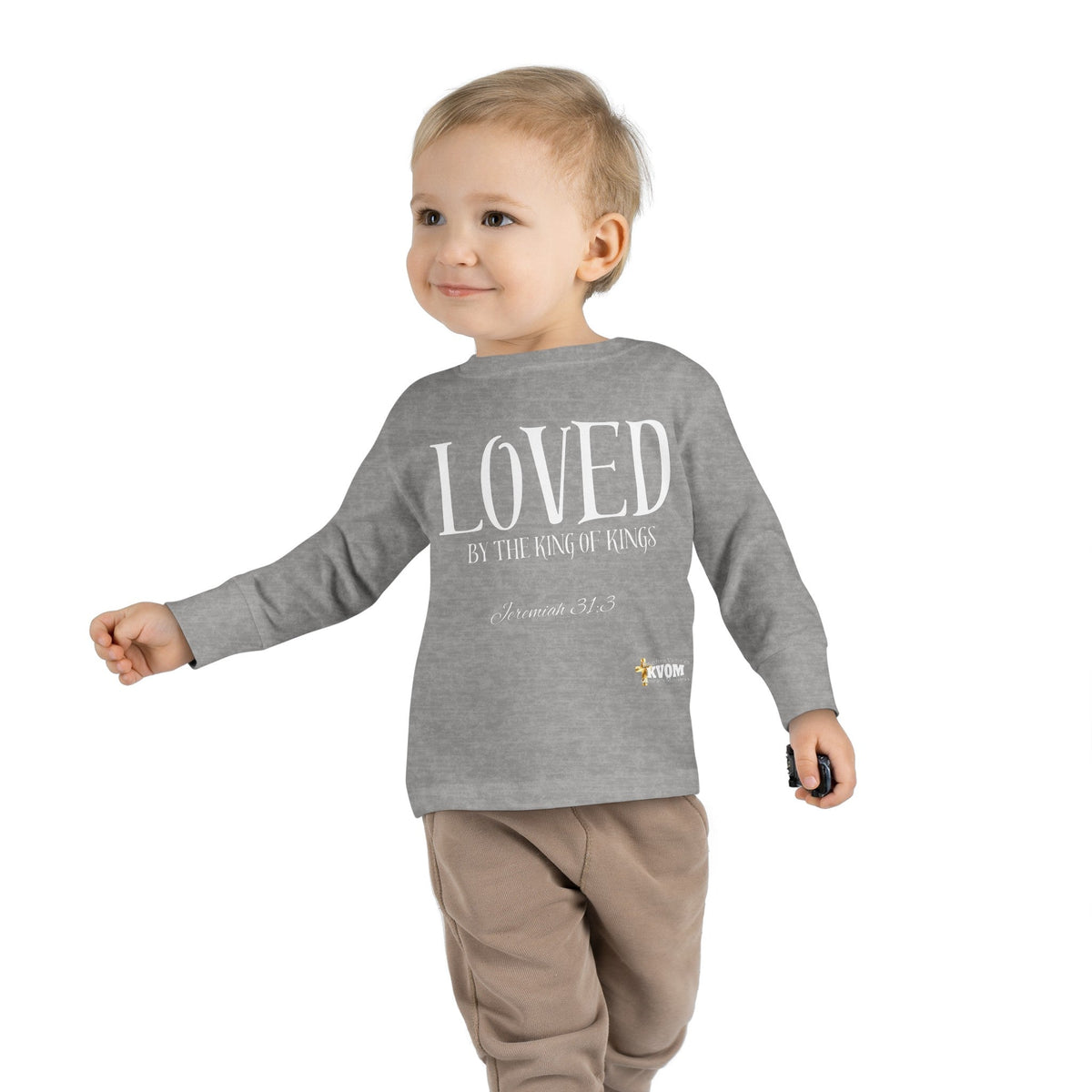 LOVED By The King of Kings Toddler Long Sleeve Tee-Children's Clothing-KVOM