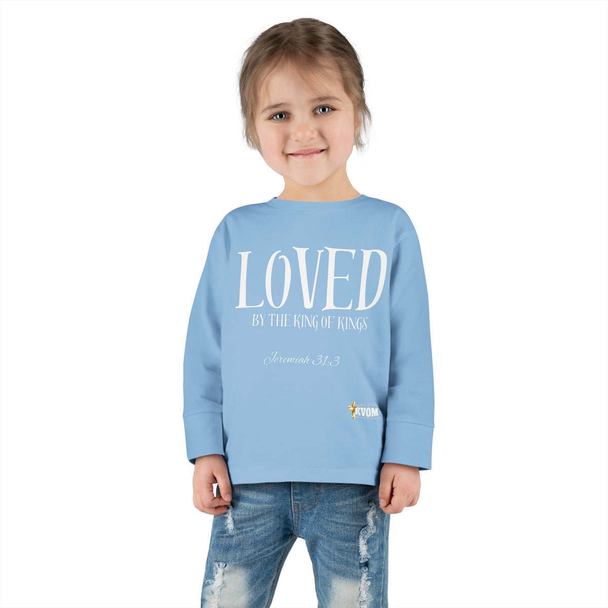 LOVED By The King of Kings Toddler Long Sleeve Tee-Children's Clothing-KVOM