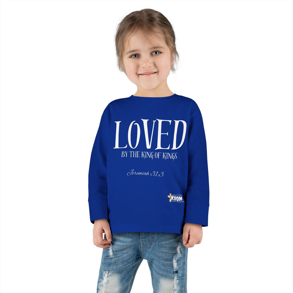 LOVED By The King of Kings Toddler Long Sleeve Tee-Children's Clothing-KVOM