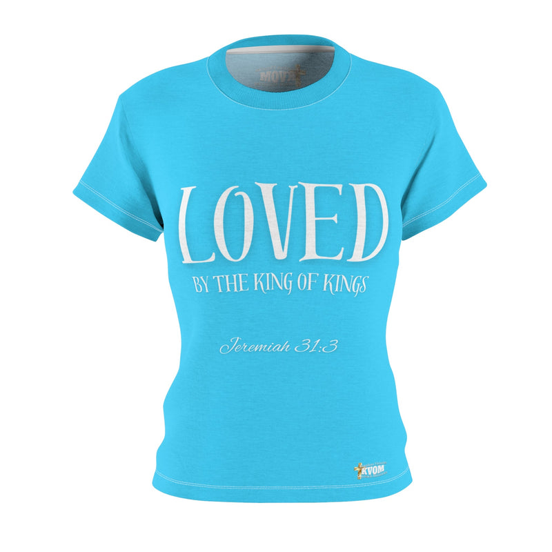 LOVED By The King of Kings Women's Fitted Tee True Blue-KVOM