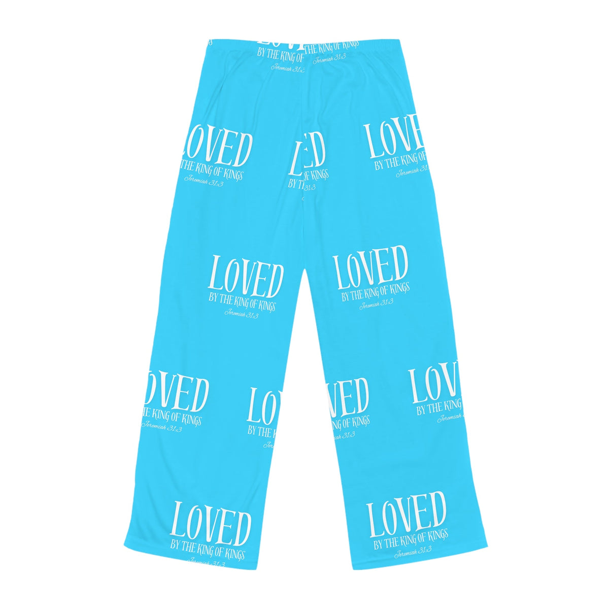 LOVED By The King of Kings Women's Patterned Comfy Pants, True Blue-KVOM