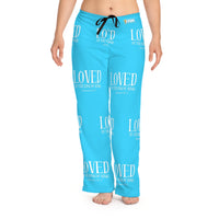 LOVED By The King of Kings Women's Patterned Comfy Pants, True Blue-KVOM