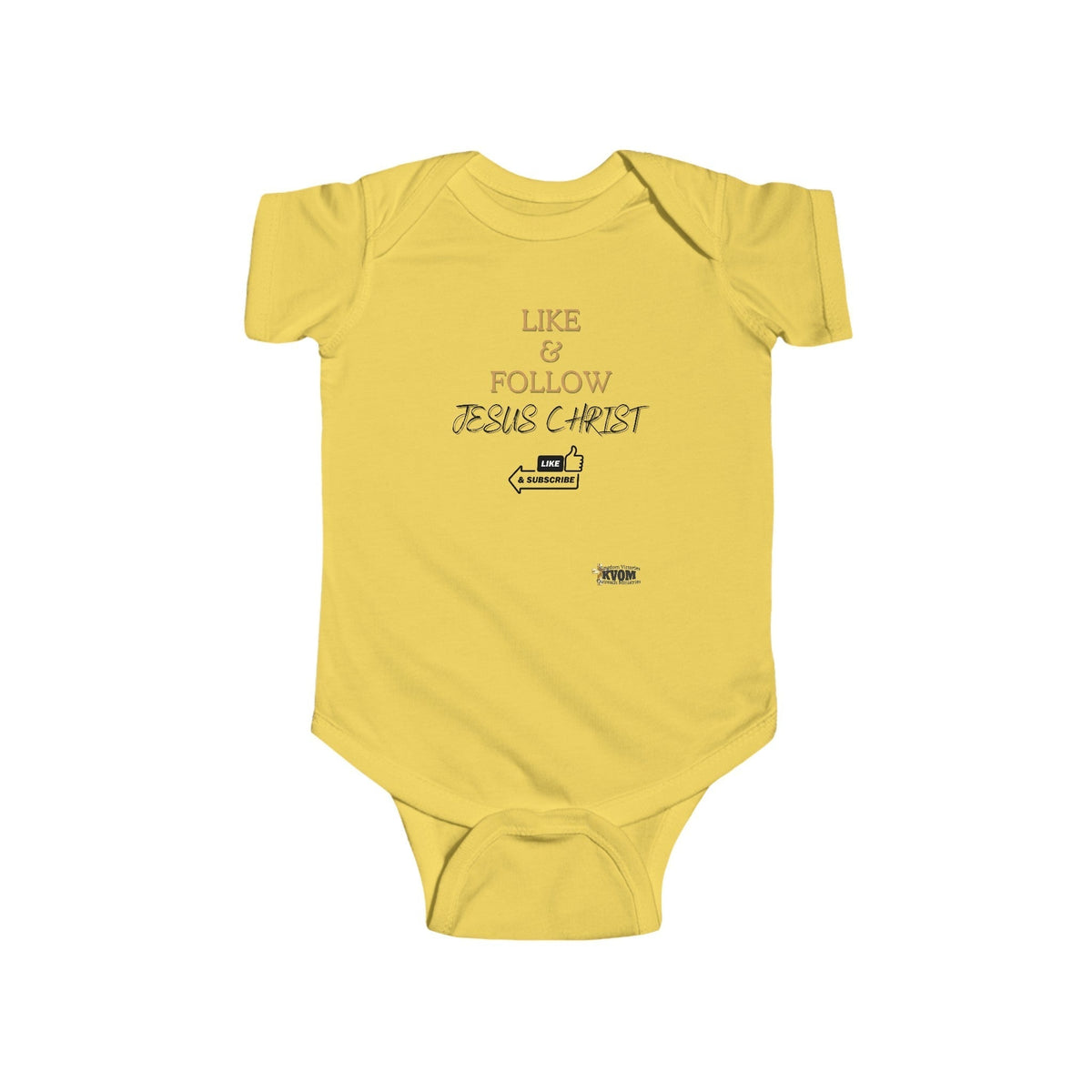 Like & Follow Jesus Infant Jersey Bodysuit-Children's Clothing-KVOM