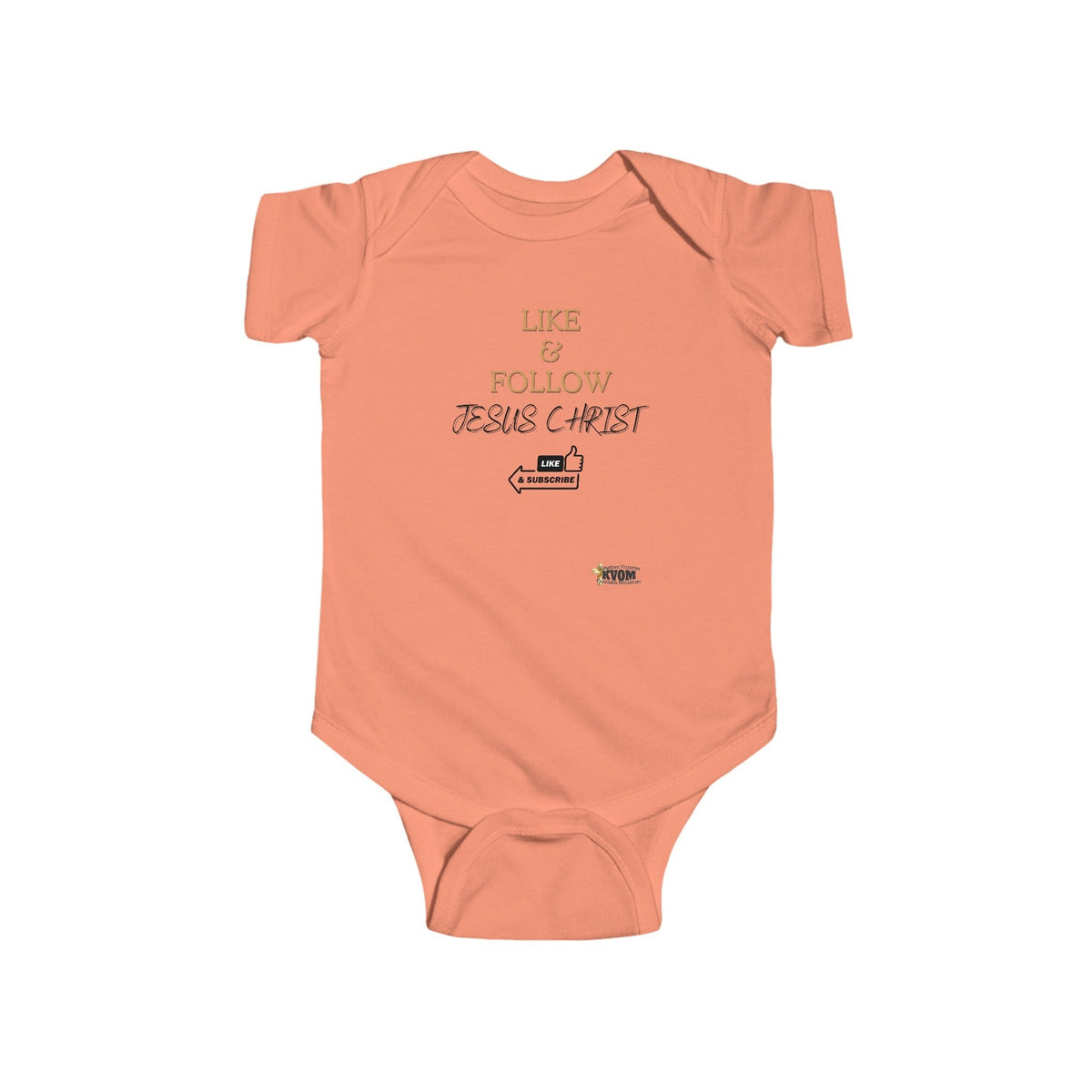 Like & Follow Jesus Infant Jersey Bodysuit-Children's Clothing-KVOM