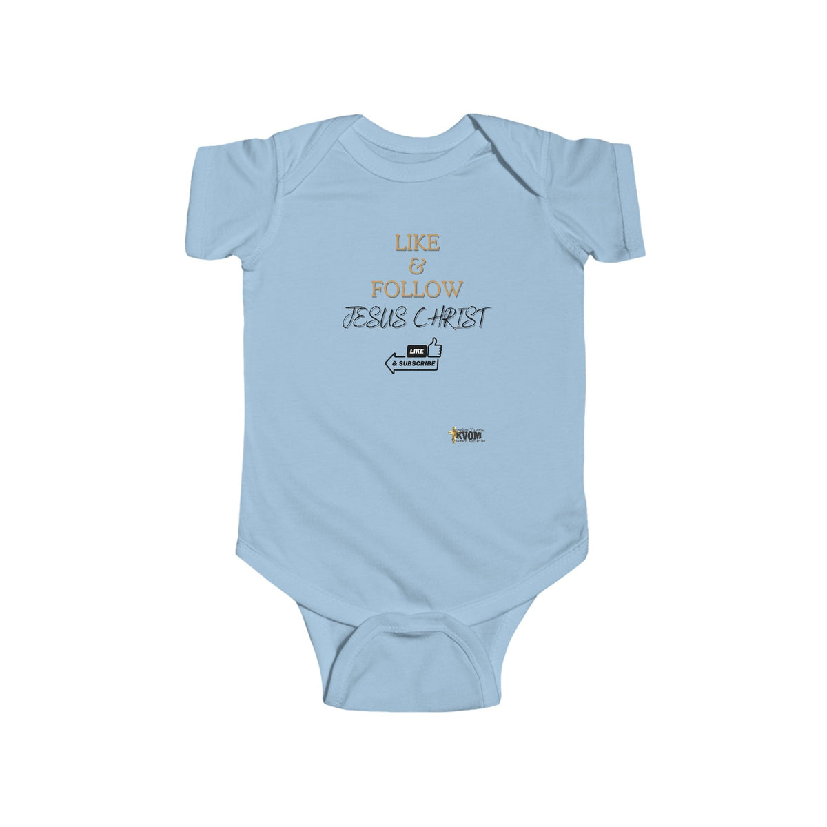 Like & Follow Jesus Infant Jersey Bodysuit-Children's Clothing-KVOM