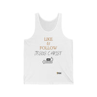 Like & Follow Jesus Unisex Sports Jersey Tank-KVOM