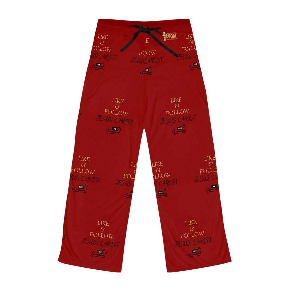 Like & Follow Jesus Women's Comfy Pants, Red-KVOM