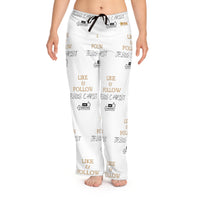 Like & Follow Jesus Women's Comfy Pants, White-KVOM