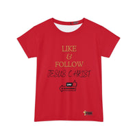 Like & Follow Jesus Women's Short Sleeve Shirt Red-KVOM