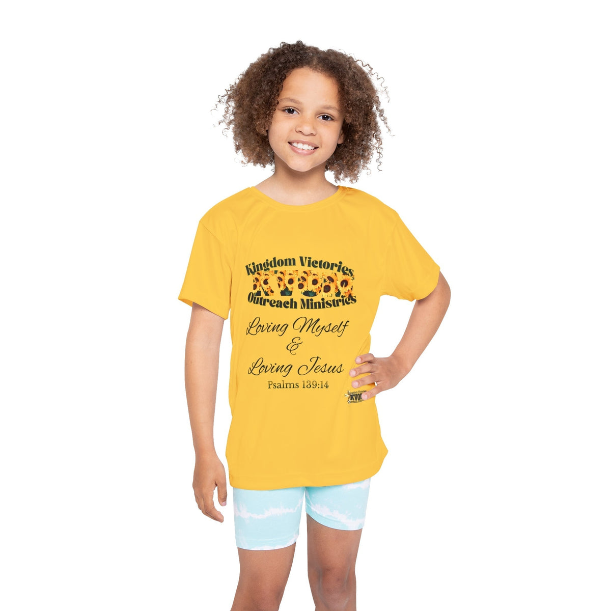 Loving Myself & Jesus Sunflowers Kids Jersey T-Shirt-Children's Clothing-KVOM