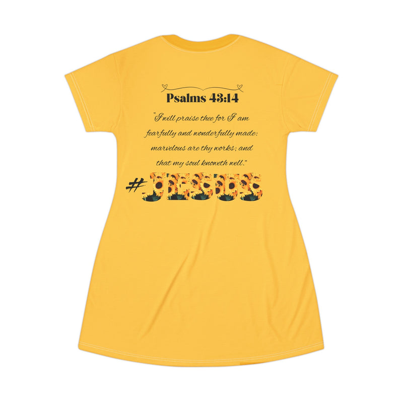 Loving Myself & Jesus Sunflowers T-Shirt Dress-KVOM