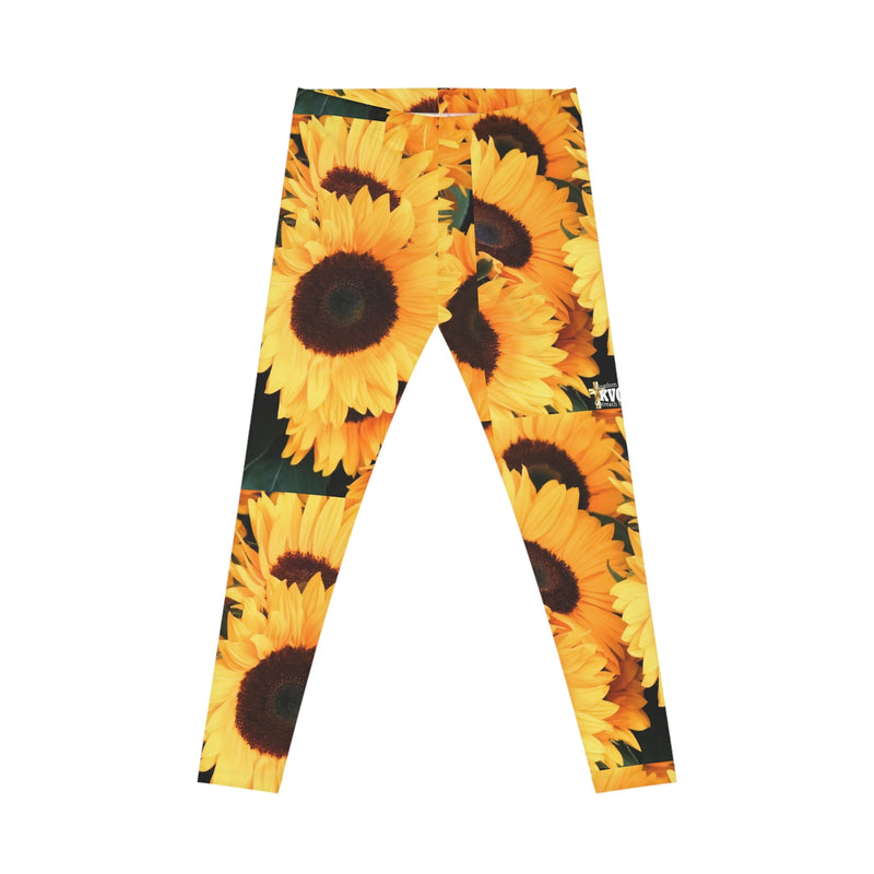 Loving Myself & Jesus Sunflowers Women's Casual Leggings-KVOM