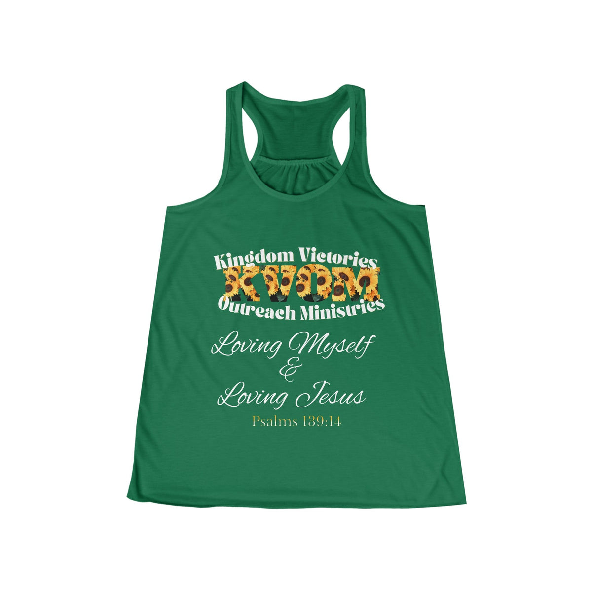 Loving Myself & Jesus Sunflowers Women's Flowy Tank-KVOM