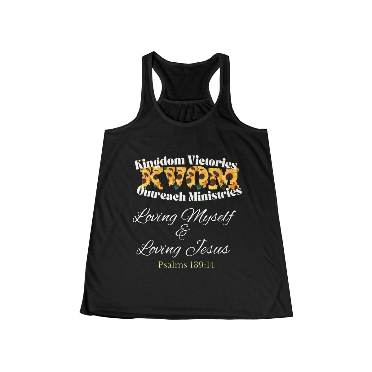 Loving Myself & Jesus Sunflowers Women's Flowy Tank-KVOM