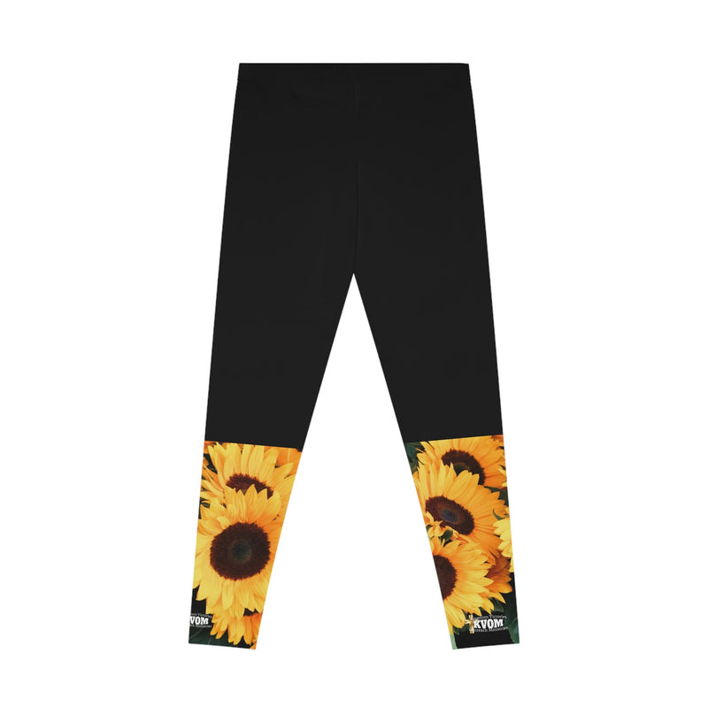 Loving Myself & Jesus Sunflowers Women's Leggings, Black-KVOM