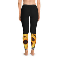 Loving Myself & Jesus Sunflowers Women's Leggings, Black-KVOM