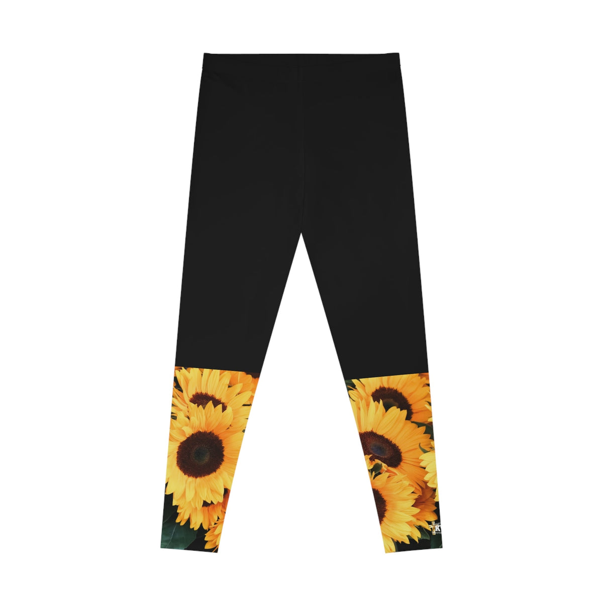 Loving Myself & Jesus Sunflowers Women's Leggings, Black-KVOM