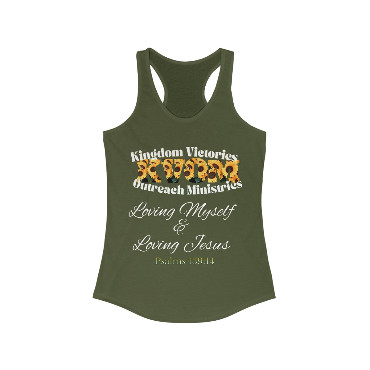 Loving Myself & Jesus Sunflowers Women's Racerback Tank-KVOM