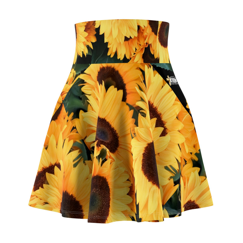 Loving Myself & Jesus Sunflowers Women's Skater Skirt-KVOM