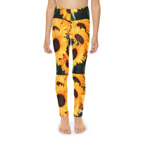 Loving Myself & Jesus Sunflowers Youth Leggings-Children's Clothing-KVOM