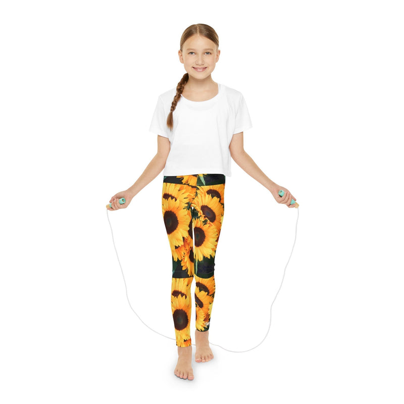 Loving Myself & Jesus Sunflowers Youth Leggings-Children's Clothing-KVOM