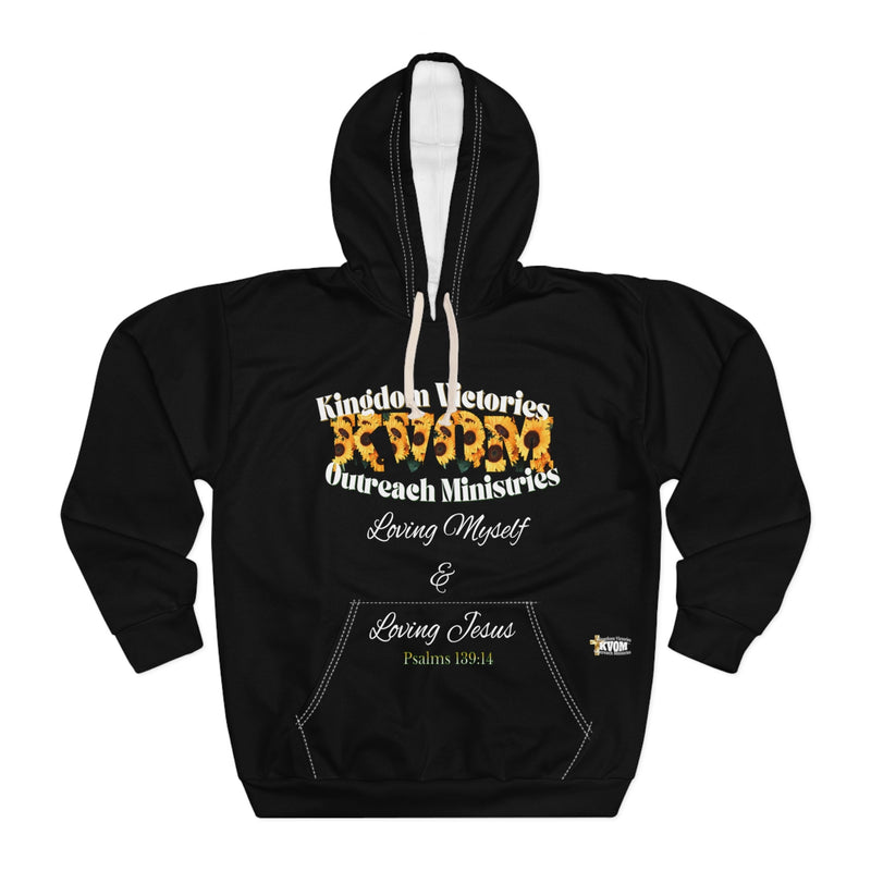 Loving Myself & Jesus Women's Pullover Hoodie, Black-KVOM