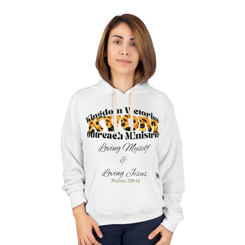 Loving Myself & Jesus Women's Pullover Hoodie White-KVOM