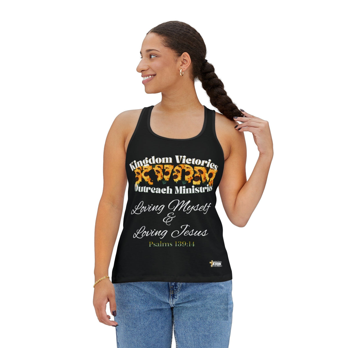 Loving Myself & Jesus Women's Tank Top Black-KVOM