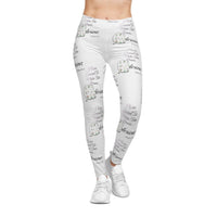 Make His Praise GLORIOIUS Women's Casual Leggings, White-KVOM