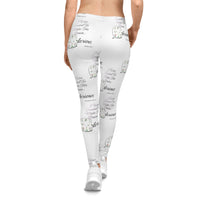 Make His Praise GLORIOIUS Women's Casual Leggings, White-KVOM