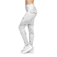 Make His Praise GLORIOIUS Women's Casual Leggings, White-KVOM