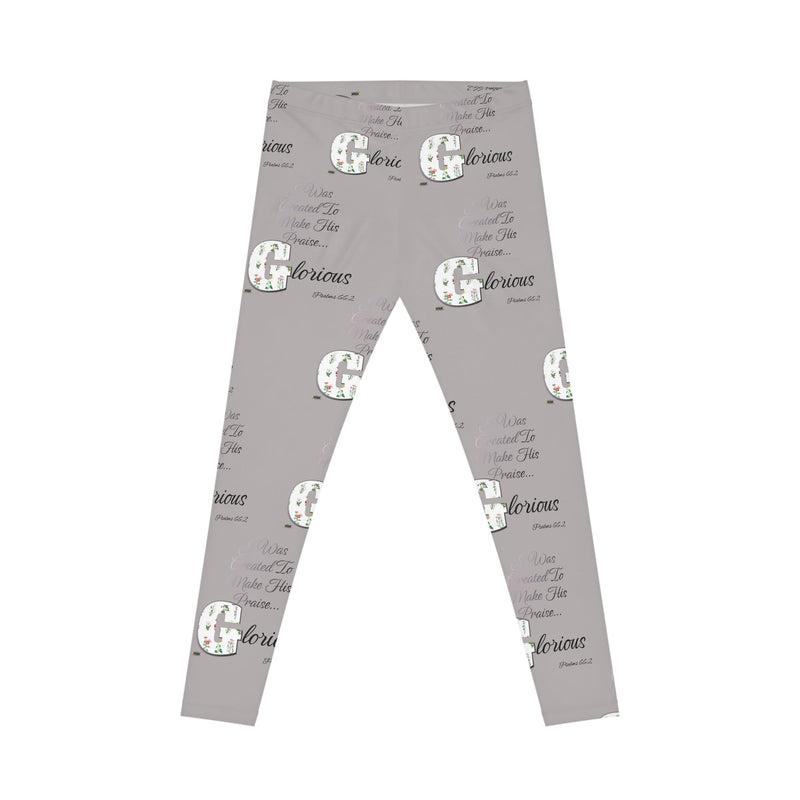 Make His Praise GLORIOUS Women's Casual Leggings Grey-KVOM