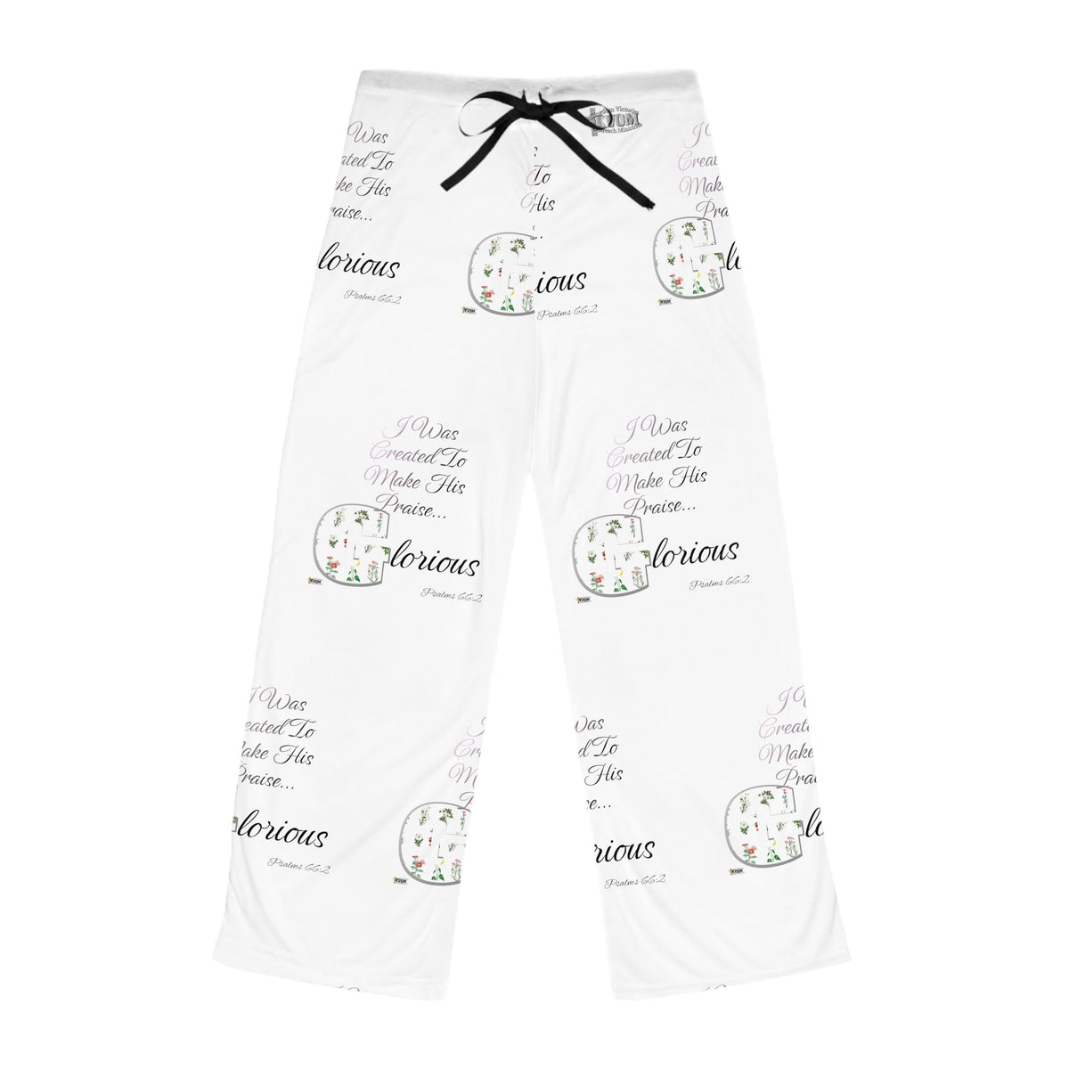 Make His Praise GLORIOUS Women's Comfy Pants, White-KVOM