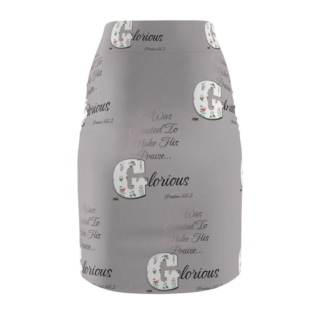 Make His Praise GLORIOUS Women's Pencil Skirt, Grey-KVOM