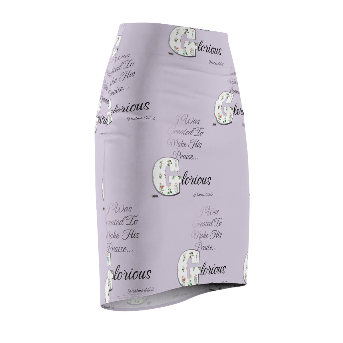 Make His Praise GLORIOUS Women's Pencil Skirt, Lilac-KVOM