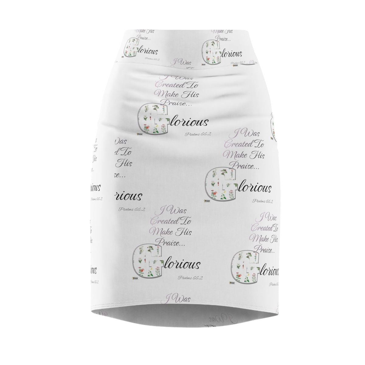 Make His Praise GLORIOUS Women's Pencil Skirt White-KVOM