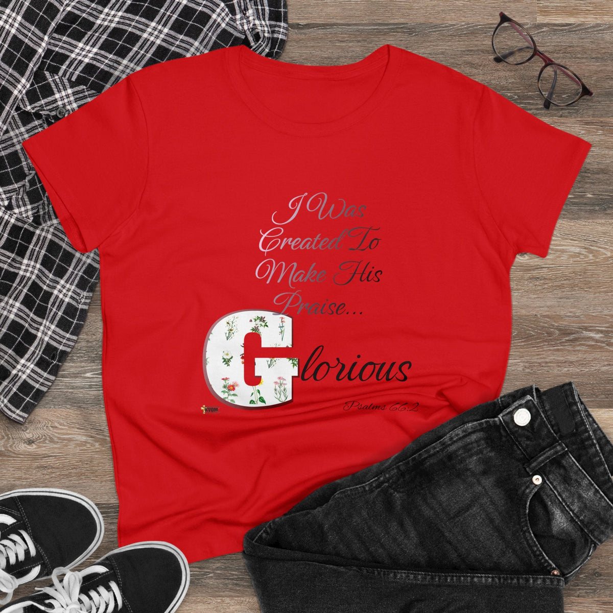 Make His Praise GLORIOUS Women's Short Sleeve Shirt-KVOM