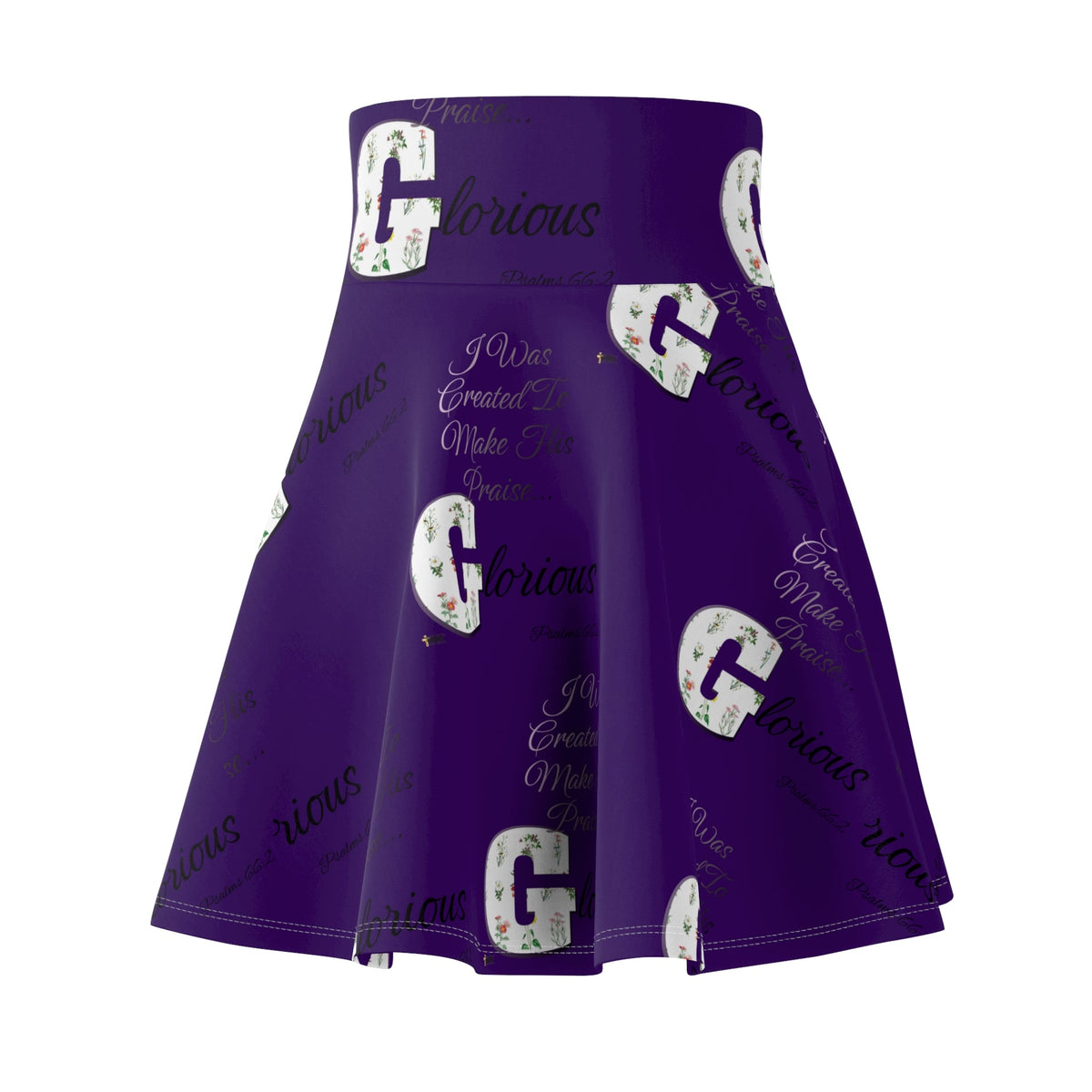 Make His Praise GLORIOUS Women's Skater Skirt Purple-KVOM