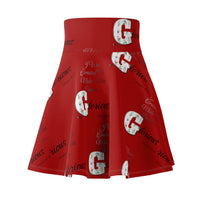 Make His Praise GLORIOUS Women's Skater Skirt, Strawberry Red-KVOM