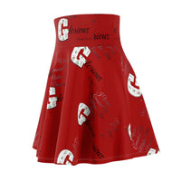 Make His Praise GLORIOUS Women's Skater Skirt, Strawberry Red-KVOM