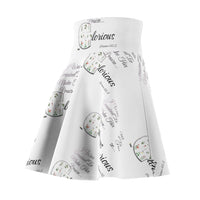 Make His Praise GLORIOUS Women's Skater Skirt, White-KVOM