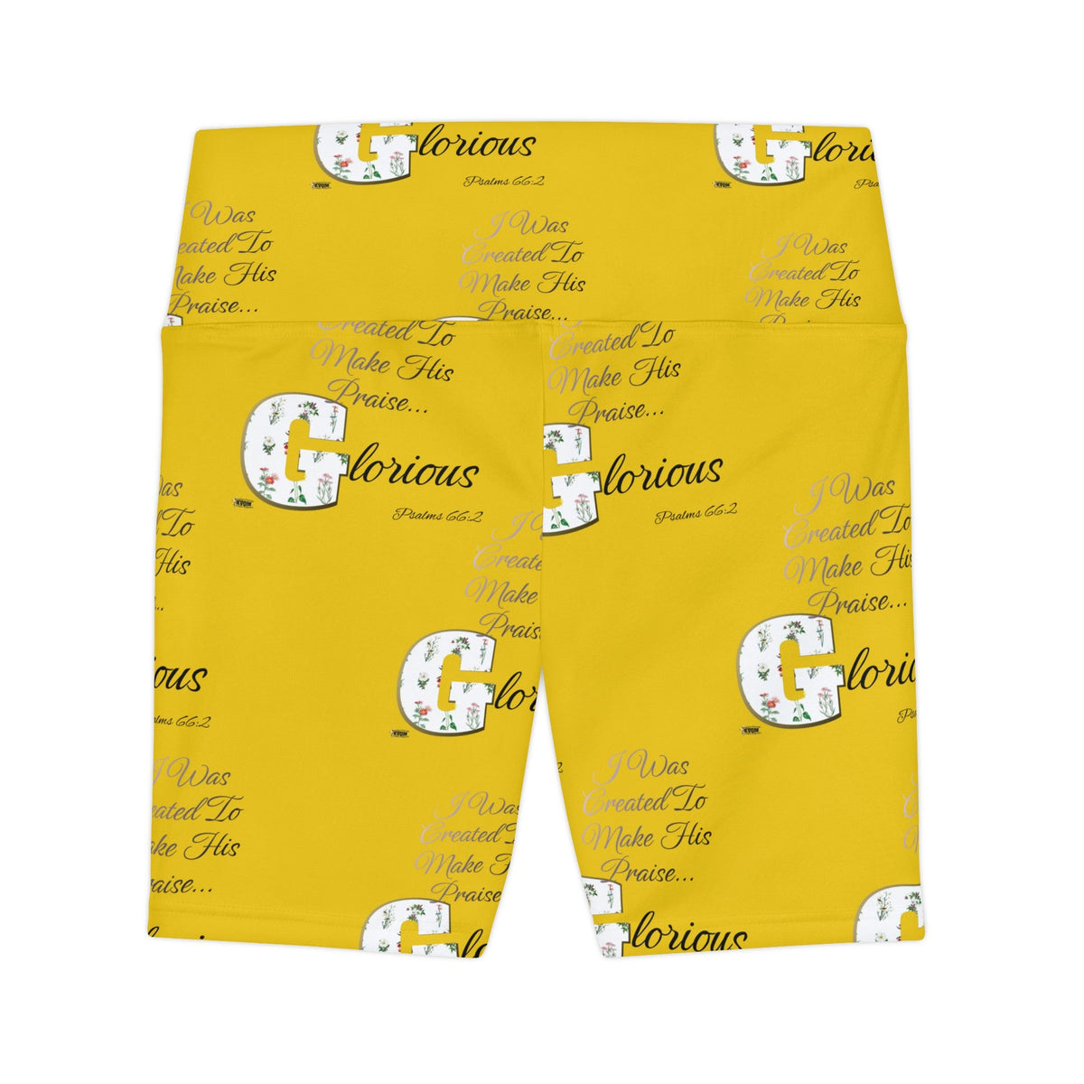 Make His Praise GLORIOUS Women's Workout Shorts Yellow-KVOM