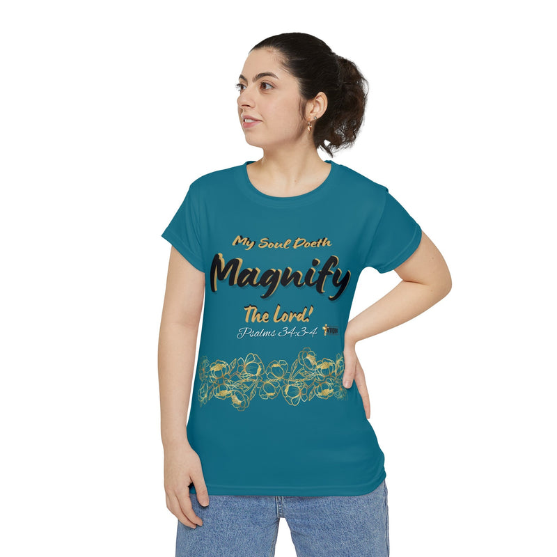 My Soul Doeth MAGNIFY The Lord Women's Short Sleeve Shirt Jade-KVOM