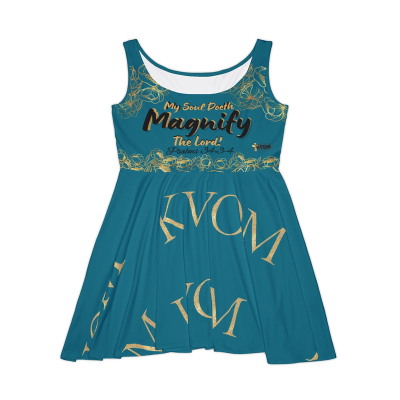 My Soul Doeth MAGNIFY The Lord Women's Skater Dress Jade-KVOM