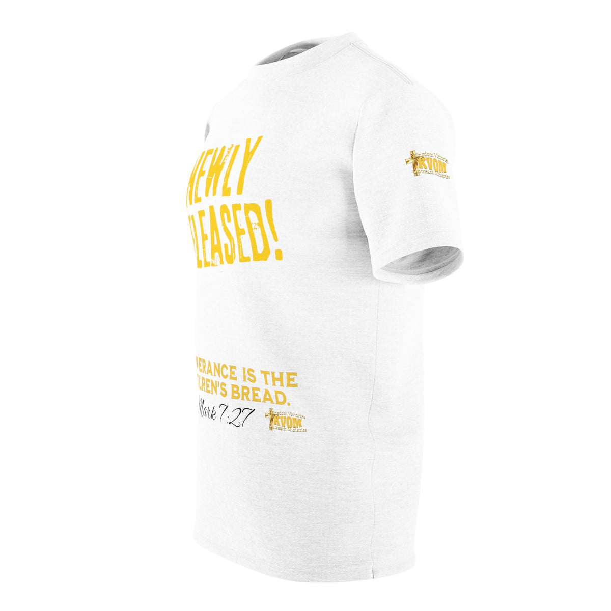 NEWLY RELEASED Unisex Jersey Style T-Shirt White & Yellow-KVOM