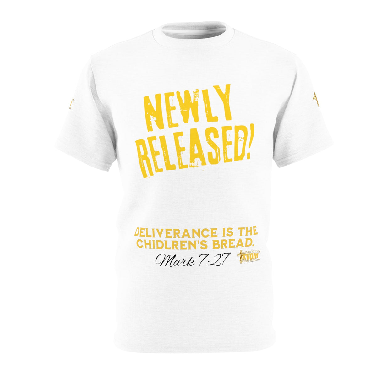 NEWLY RELEASED Unisex Jersey Style T-Shirt White & Yellow-KVOM