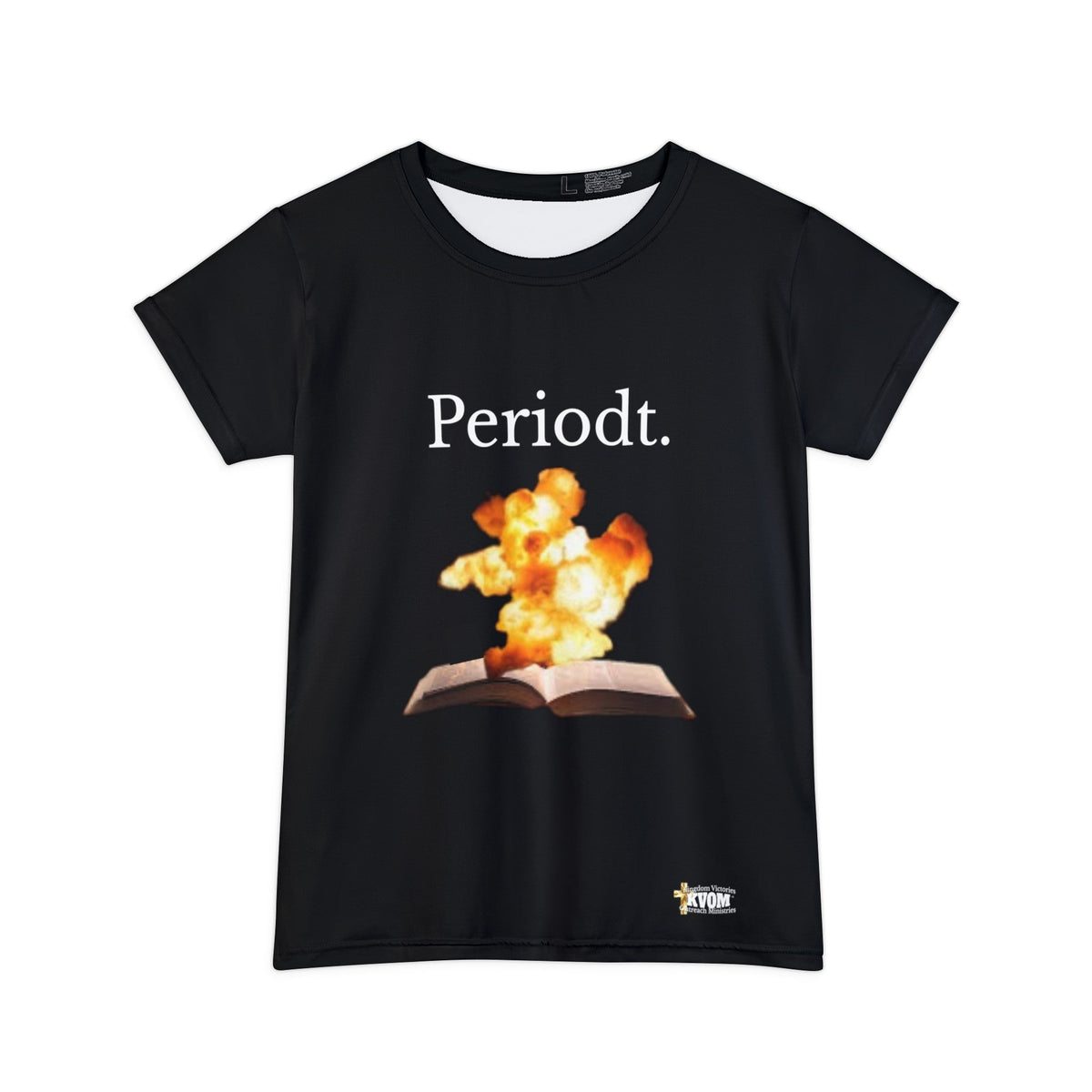 PERIODT. Word of Fire Women's Short Sleeve Shirt, Black-KVOM