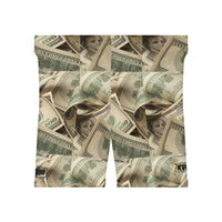 Satan Owes Me 50-Leven Billion Women's Shorts, Money Patterned-KVOM