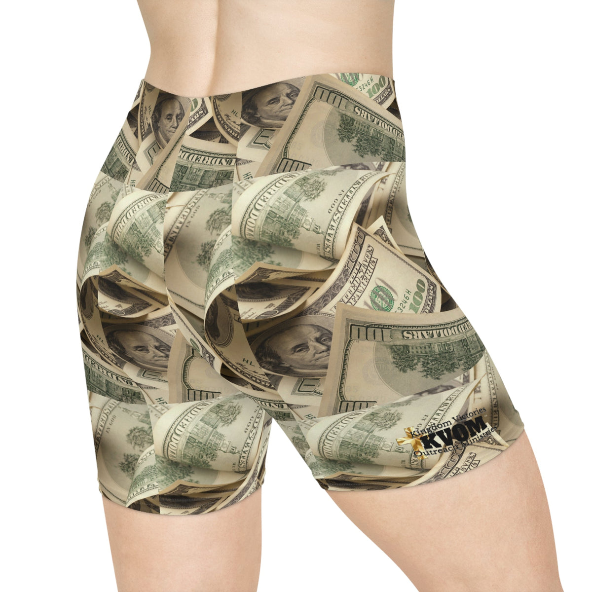 Satan Owes Me 50-Leven Billion Women's Shorts, Money Patterned-KVOM